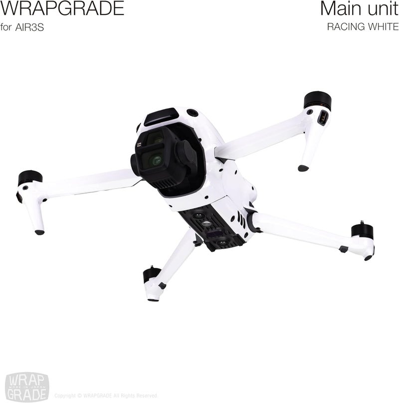 WRAPGRADE Store Skin Decal Sticker Compatible with DJI Air 3S (Racing White) - Image 3